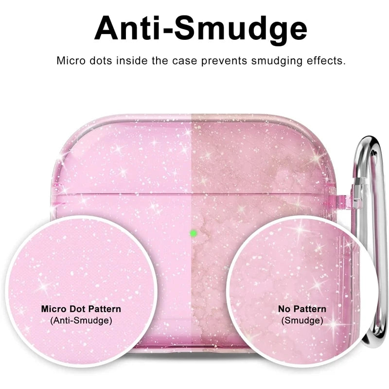 Bling Glitter Soft TPU Earphone Case for Airpods 4 2024 Pro 2 2nd Generation Air Pods 3 1 3rd Gen Cover with Keychain
