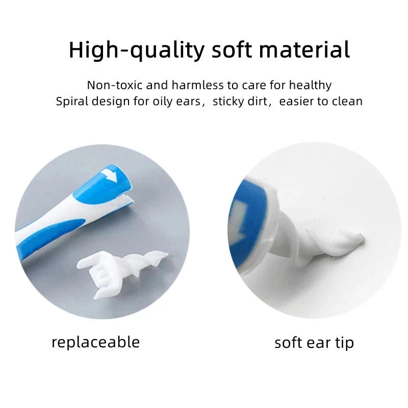 Hot Ear Wax Remover Tool Spiral Ear Cleaner With Soft Silicone 16 Replacement Tips Simply To Grab Extract Earwax ear Health Care