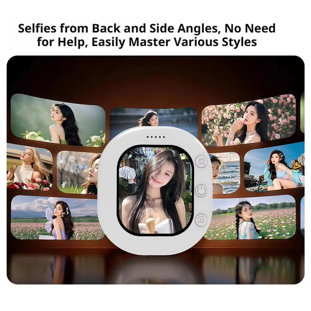 Mini Wireless Bluetooth Magnetic Phone Screen Monitor Mobile Phone Rear Camera Selfie Video Camera for Vlog Live Selfie Screen