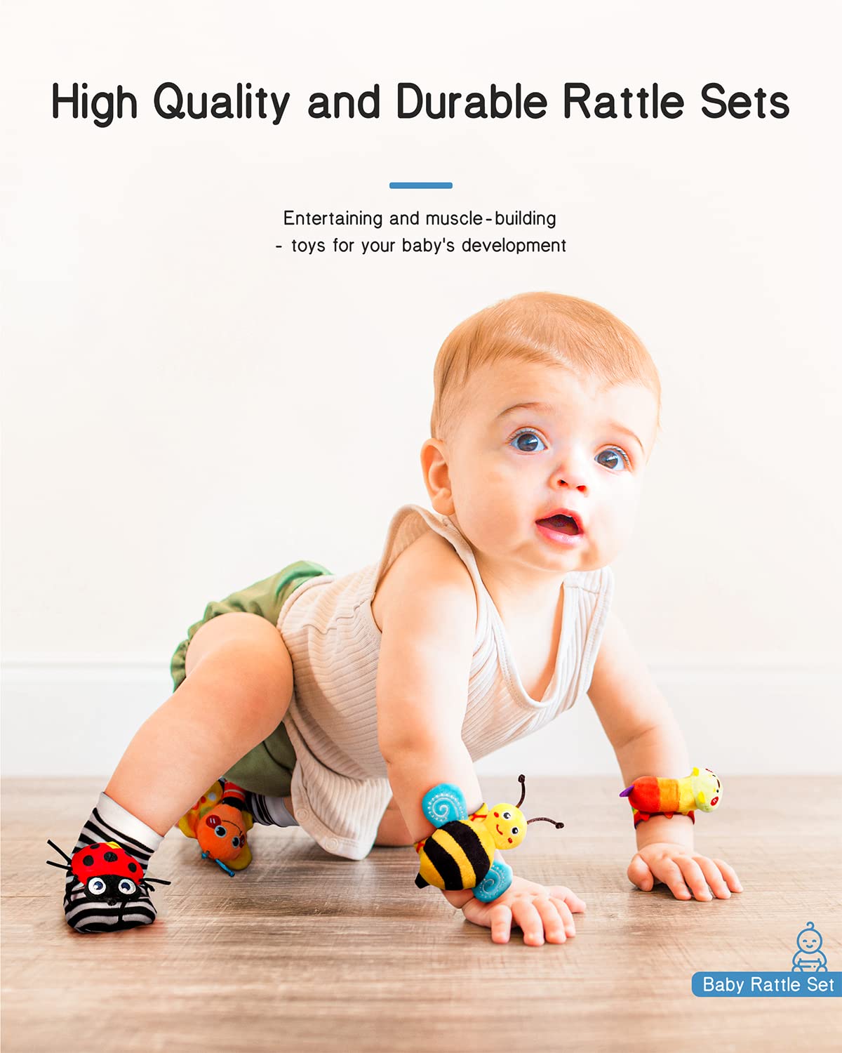 Garden Bug Baby Rattle Set