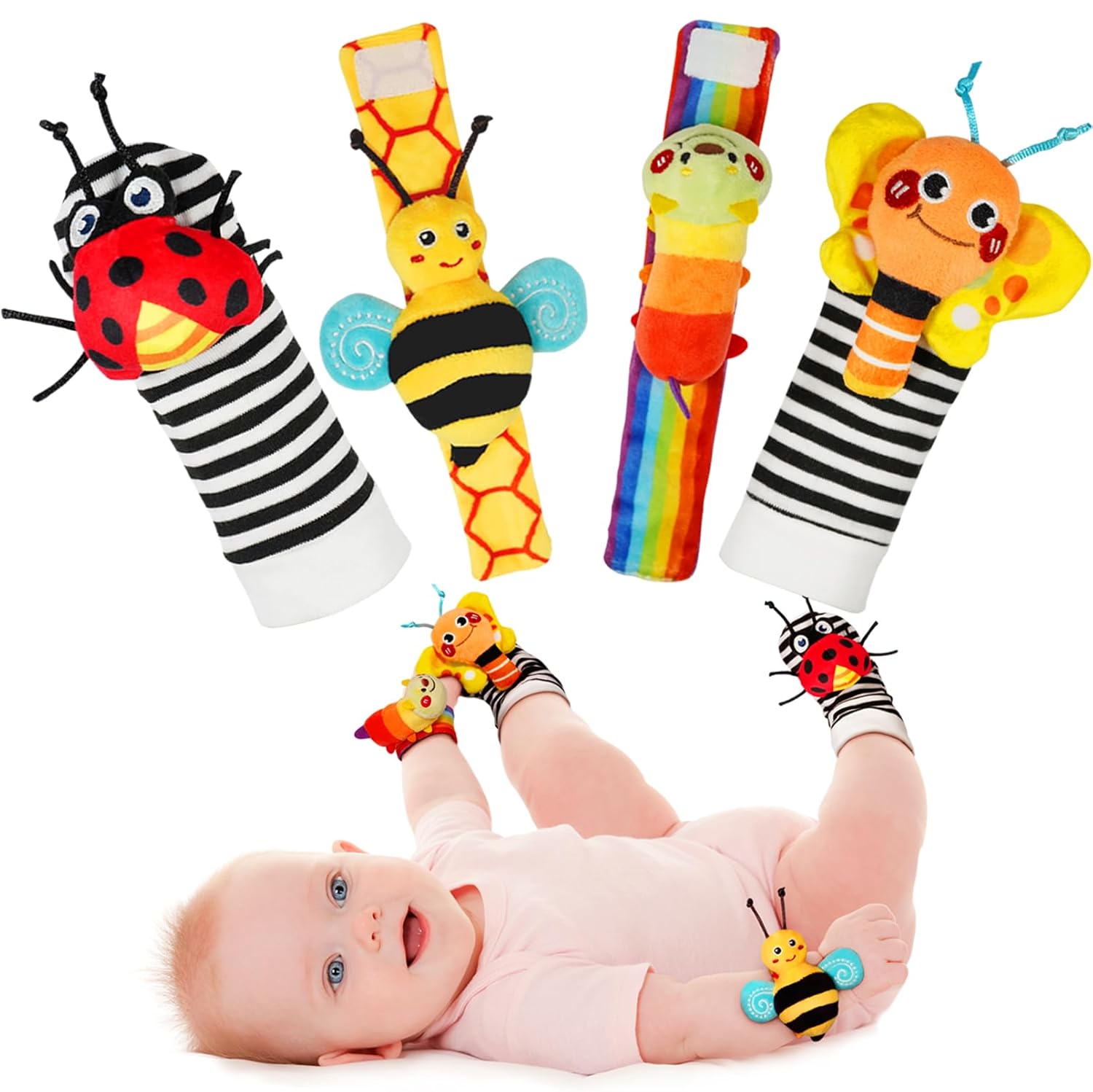 Garden Bug Baby Rattle Set